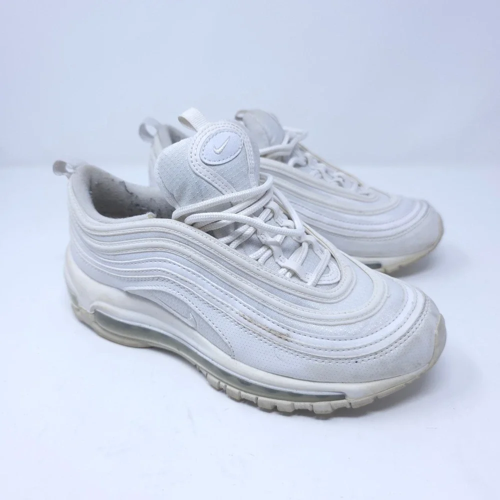 Nike Air Max 97 Triple White GS Sneakers 921522-104 Mens 6Y Womens 7.5